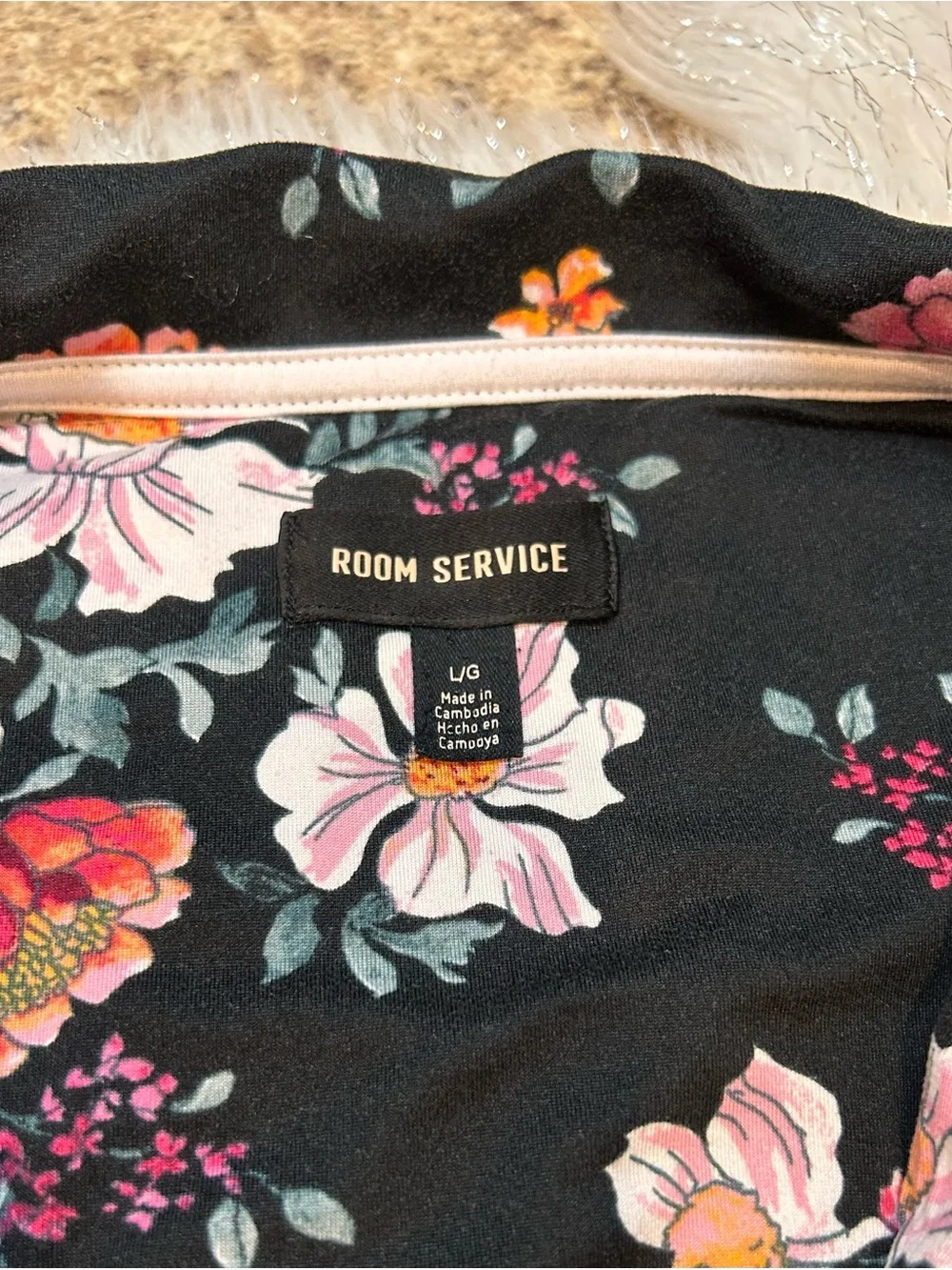 Room Service Floral Capri Pajama Set Comfy Stretch Button Up
